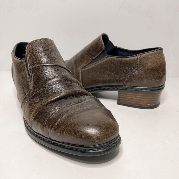 Rieker Antistress Brown Heeled Loafers Size 6 - Picture 1 of 12